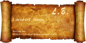 Larnhof Bese névjegykártya